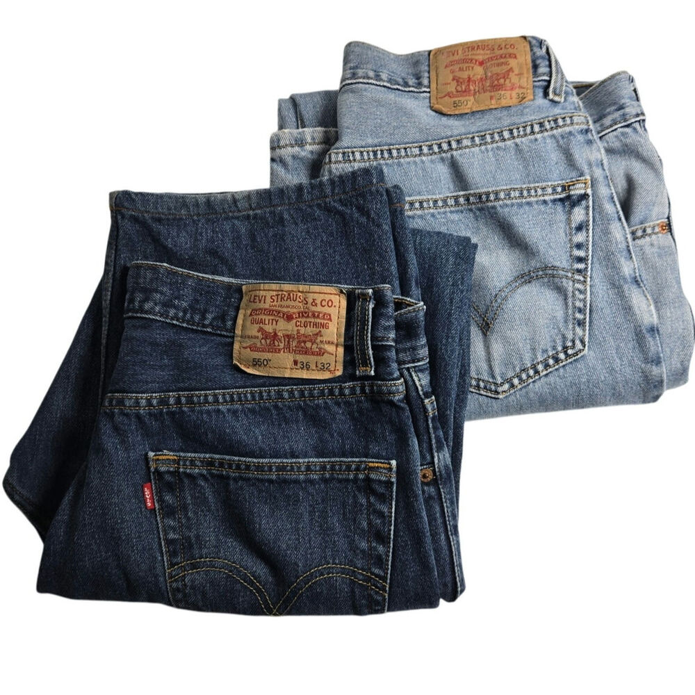 Levi's Men's Relaxed Jeans - Indigo and Light Wash